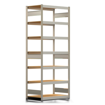 Archivregal mit Holzböden - Tiefenriegel - 7 Ebenen - 250 kg - 2.500 x 1.005 x 600 mm (HxBxT) - erweiterbar - verzinkt - Steckregal BERT Archivregal mit Holzböden - Tiefenriegel - 7 Ebenen - 250 kg - 2.500 x 1.005 x 600 mm (HxBxT) - erweiterbar - verzinkt - Steckregal BERT