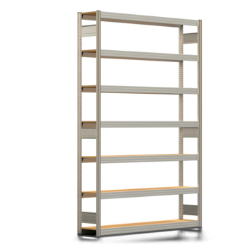 Archivregal mit Holzböden - Tiefenriegel - 7 Ebenen - 250 kg - 2.500 x 1.695 x 300 mm (HxBxT) - erweiterbar - verzinkt - Steckregal BERT Archivregal mit Holzböden - Tiefenriegel - 7 Ebenen - 250 kg - 2.500 x 1.695 x 300 mm (HxBxT) - erweiterbar - verzinkt - Steckregal BERT