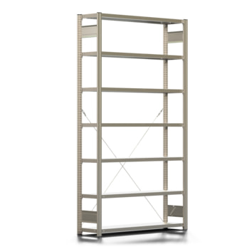 Ordnerregal - Aktenregal - 80 kg - 2.325 x 1.285 x 300 mm (HxBxT) - erweiterbar - verzinkt - 7 Böden/6 Ordnerebenen - Steckregal - BERT Ordnerregal - Aktenregal - 80 kg - 2.325 x 1.285 x 300 mm (HxBxT) - erweiterbar - verzinkt - 7 Böden/6 Ordnerebenen - Steckregal - BERT