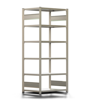 Ordnerregal - Aktenregal - 150 kg - 2.000 x 875 x 600 mm (HxBxT) - erweiterbar - verzinkt - 6 Böden - Steckregal - BERT Ordnerregal - Aktenregal - 150 kg - 2.000 x 875 x 600 mm (HxBxT) - erweiterbar - verzinkt - 6 Böden - Steckregal - BERT