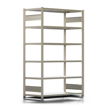 Ordnerregal - Aktenregal - 150 kg - 2.000 x 1.285 x 600 mm (HxBxT) - erweiterbar - verzinkt - 6 Böden - Steckregal - BERT Ordnerregal - Aktenregal - 150 kg - 2.000 x 1.285 x 600 mm (HxBxT) - erweiterbar - verzinkt - 6 Böden - Steckregal - BERT