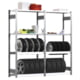Garagenregal - 2 Felder Set - Räderregal - 250 kg - 2.000 x 2.066 x 400 mm (HxBxT) - 4 Fachebenen - Steckregal BERT