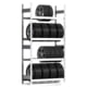 Reifenregal mit Tiefenriegel - 250 kg - 2.500 x 1.285 x 500 mm (HxBxT) - 4 Ebenen - Grundregal - Steckregal BERT