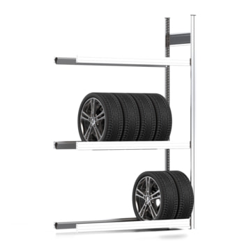 Räderregal mit Tiefenriegel - 250 kg - 2.000 x 1.285 x 400 mm (HxBxT) - 3 Ebenen - Anbauregal - Steckregal BERT Anbauregal
