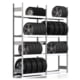 Räderregal mit Tiefenriegel - 250 kg - 2.500 x 2.626 x 400 mm (HxBxT) - 4 Ebenen - 2 Felder Set - Steckregal BERT Räderregal mit Tiefenriegel - 250 kg - 2.500 x 2.626 x 400 mm (HxBxT) - 4 Ebenen - 2 Felder Set - Steckregal BERT