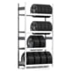 Reifenregal mit Tiefenriegel - 250 kg - 2.500 x 1.695 x 500 mm (HxBxT) - 4 Ebenen - erweiterbar - Steckregal BERT Reifenregal mit Tiefenriegel - 250 kg - 2.500 x 1.695 x 500 mm (HxBxT) - 4 Ebenen - erweiterbar - Steckregal BERT