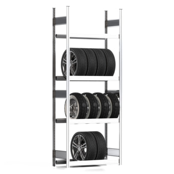 Räderregal mit Tiefenriegel - 250 kg - 2.500 x 1.005 x 400 mm (HxBxT) - 4 Ebenen - erweiterbar - Steckregal BERT Räderregal mit Tiefenriegel - 250 kg - 2.500 x 1.005 x 400 mm (HxBxT) - 4 Ebenen - erweiterbar - Steckregal BERT