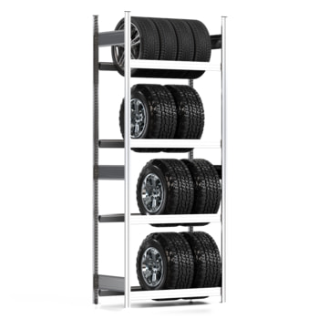 Räderregal mit Tiefenriegel - 250 kg - 2.500 x 1.005 x 500 mm (HxBxT) - 4 Ebenen - erweiterbar - Steckregal BERT Räderregal mit Tiefenriegel - 250 kg - 2.500 x 1.005 x 500 mm (HxBxT) - 4 Ebenen - erweiterbar - Steckregal BERT