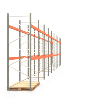 Palettenregal ARTUS - Regalreihe mit 9 Feldern - Fachlast 3.000 kg - 3.500 x 25.150 x 1.100 mm (HxBxT) - Schwerlastregal