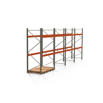 Palettenregal ARTUS - Regalreihe mit 4 Feldern - Fachlast 3.000 kg - 3.000 x 8.025 x 1.100 mm (HxBxT) - Schwerlastregal Palettenregal ARTUS - Regalreihe mit 4 Feldern - Fachlast 3.000 kg - 3.000 x 8.025 x 1.100 mm (HxBxT) - Schwerlastregal