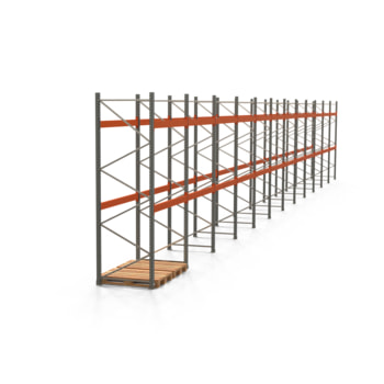 Palettenregal ARTUS - Regalreihe mit 12 Feldern - Fachlast 3.000 kg - 3.500 x 23.905 x 1.100 mm (HxBxT) - Schwerlastregal Palettenregal ARTUS - Regalreihe mit 12 Feldern - Fachlast 3.000 kg - 3.500 x 23.905 x 1.100 mm (HxBxT) - Schwerlastregal