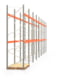 Palettenregal ARTUS - Regalreihe mit 8 Feldern - Fachlast 2.000 kg - 4.000 x 15.965 x 1.100 mm (HxBxT) - Schwerlastregal Palettenregal ARTUS - Regalreihe mit 8 Feldern - Fachlast 2.000 kg - 4.000 x 15.965 x 1.100 mm (HxBxT) - Schwerlastregal