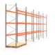 Palettenregal ARTUS - Regalreihe, 5 Felder - Fachlast 2.100 kg - Feldlast 6.300 kg - 4.000 x 14.010 x 1.100 mm (HxBxT) - Schwerlastregal Palettenregal ARTUS - Regalreihe, 5 Felder - Fachlast 2.100 kg - Feldlast 6.300 kg - 4.000 x 14.010 x 1.100 mm (HxBxT) - Schwerlastregal