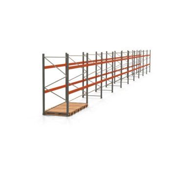 Palettenregal ARTUS - Regalreihe mit 10 Feldern - Fachlast 2.000 kg - 2.500 x 27.935 x 1.100 mm (HxBxT) - Schwerlastregal Palettenregal ARTUS - Regalreihe mit 10 Feldern - Fachlast 2.000 kg - 2.500 x 27.935 x 1.100 mm (HxBxT) - Schwerlastregal