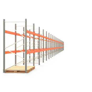 Palettenregal ARTUS - Regalreihe mit 26 Feldern - Fachlast 3.000 kg - 2.500 x 72.495 x 1.100 mm (HxBxT) - Schwerlastregal 