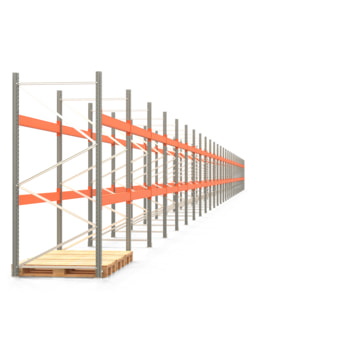 Palettenregal ARTUS - Regalreihe mit 28 Feldern - Fachlast 3.000 kg - 2.500 x 78.065 x 1.100 mm (HxBxT) - Schwerlastregal 