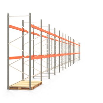 Palettenregal ARTUS - Regalreihe mit 17 Feldern - Fachlast 3.000 kg - 3.500 x 47.430 x 1.100 mm (HxBxT) - Schwerlastregal 