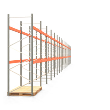 Palettenregal ARTUS - Regalreihe mit 18 Feldern - Fachlast 3.000 kg - 3.500 x 50.215 x 1.100 mm (HxBxT) - Schwerlastregal