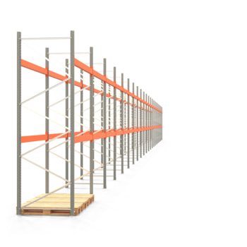 Palettenregal ARTUS - Regalreihe mit 22 Feldern - Fachlast 3.000 kg - 3.500 x 61.355 x 1.100 mm (HxBxT) - Schwerlastregal 