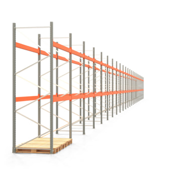 Palettenregal ARTUS - Regalreihe mit 25 Feldern - Fachlast 3.000 kg - 3.500 x 69.710 x 1.100 mm (HxBxT) - Schwerlastregal 