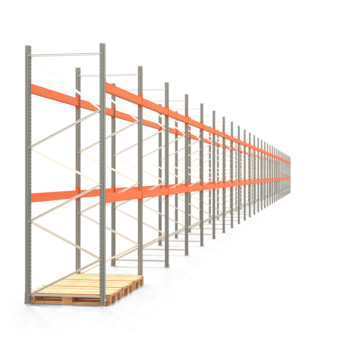 Palettenregal ARTUS - Regalreihe mit 30 Feldern - Fachlast 3.000 kg - 3.500 x 83.635 x 1.100 mm (HxBxT) - Schwerlastregal 