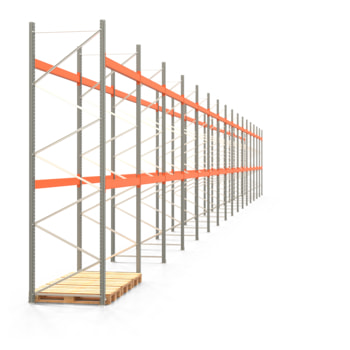 Palettenregal ARTUS - Regalreihe mit 16 Feldern - Fachlast 3.000 kg - 4.000 x 44.645 x 1.100 mm (HxBxT) - Schwerlastregal