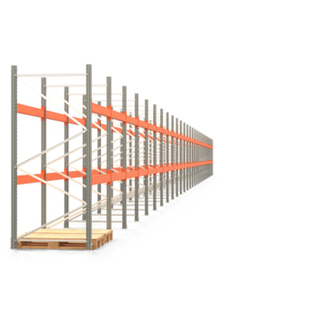 Palettenregal ARTUS - Regalreihe mit 28 Feldern - Fachlast 2.000 kg - 2.500 x 55.665 x 1.100 mm (HxBxT) - Schwerlastregal