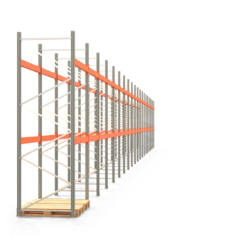 Palettenregal ARTUS - Regalreihe mit 20 Feldern - Fachlast 2.000 kg - 3.500 x 39.785 x 1.100 mm (HxBxT) - Schwerlastregal 