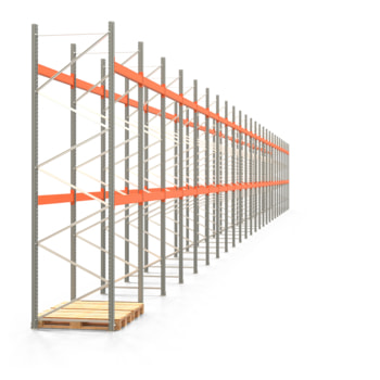 Palettenregal ARTUS - Regalreihe mit 25 Feldern - Fachlast 2.000 kg - 4.000 x 49.710 x 1.100 mm (HxBxT) - Schwerlastregal 
