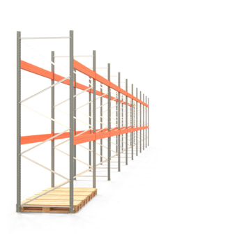 Palettenregal ARTUS - Regalreihe mit 10 Feldern - Fachlast 3.700 kg - 3.500 x 36.935 x 1.100 mm (HxBxT) - Schwerlastregal 