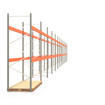 Palettenregal ARTUS - Regalreihe mit 13 Feldern - Fachlast 3.700 kg - 3.500 x 47.990 x 1.100 mm (HxBxT) - Schwerlastregal
