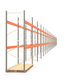 Palettenregal ARTUS - Regalreihe mit 28 Feldern - Fachlast 3.700 kg - 3.500 x 103.265 x 1.100 mm (HxBxT) - Schwerlastregal 