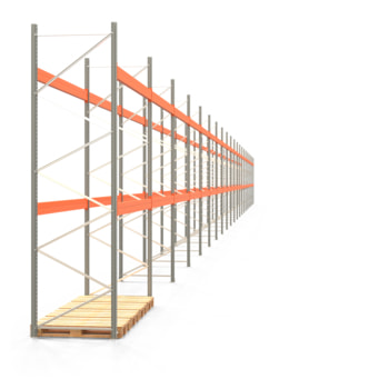 Palettenregal ARTUS - Regalreihe mit 21 Feldern - Fachlast 3.700 kg - 4.000 x 77.470 x 1.100 mm (HxBxT) - Schwerlastregal