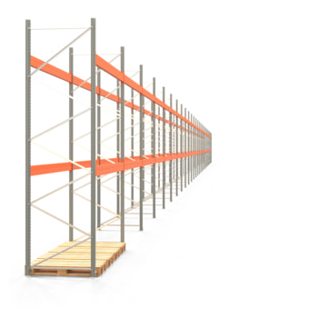 Palettenregal ARTUS - Regalreihe mit 28 Feldern - Fachlast 3.700 kg - 4.000 x 103.265 x 1.100 mm (HxBxT) - Schwerlastregal