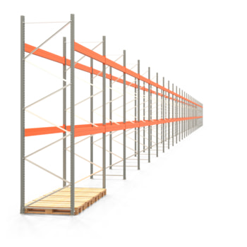Palettenregal ARTUS - Regalreihe mit 30 Feldern - Fachlast 3.700 kg - 4.000 x 110.635 x 1.100 mm (HxBxT) - Schwerlastregal 