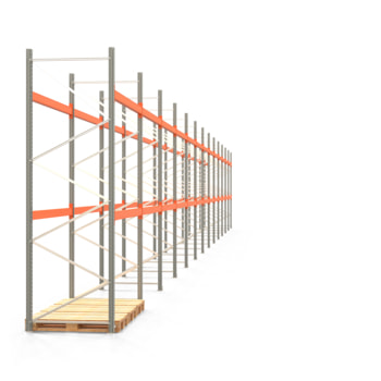 Palettenregal ARTUS - Regalreihe mit 13 Feldern - Fachlast 2.100 kg - 3.500 x 36.290 x 1.100 mm (HxBxT) - Schwerlastregal 