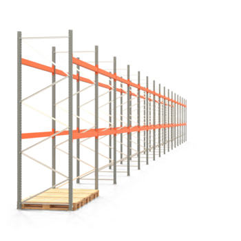 Palettenregal ARTUS - Regalreihe mit 16 Feldern - Fachlast 2.100 kg - 3.500 x 44.645 x 1.100 mm (HxBxT) - Schwerlastregal 