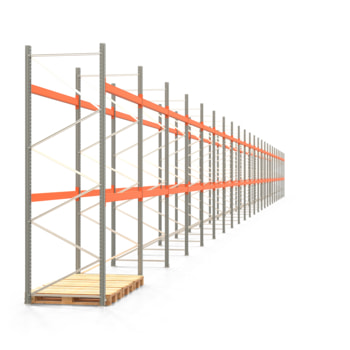 Palettenregal ARTUS - Regalreihe mit 24 Feldern - Fachlast 2.100 kg - 3.500 x 66.925 x 1.100 mm (HxBxT) - Schwerlastregal 