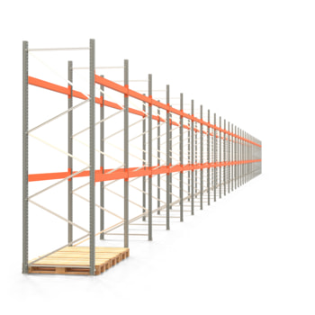Palettenregal ARTUS - Regalreihe mit 30 Feldern - Fachlast 2.100 kg - 3.500 x 83.635 x 1.100 mm (HxBxT) - Schwerlastregal 