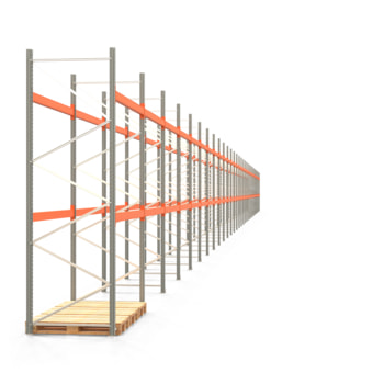 Palettenregal ARTUS - Regalreihe mit 31 Feldern - Fachlast 2.100 kg - 3.500 x 86.420 x 1.100 mm (HxBxT) - Schwerlastregal 