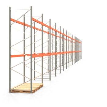 Palettenregal ARTUS - Regalreihe mit 18 Feldern - Fachlast 2.100 kg - 4.000 x 50.215 x 1.100 mm (HxBxT) - Schwerlastregal 