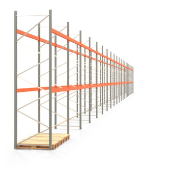 Palettenregal ARTUS - Regalreihe mit 21 Feldern - Fachlast 2.100 kg - 4.000 x 58.570 x 1.100 mm (HxBxT) - Schwerlastregal 