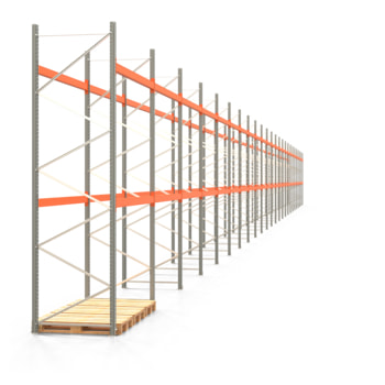 Palettenregal ARTUS - Regalreihe mit 24 Feldern - Fachlast 2.100 kg - 4.000 x 66.925 x 1.100 mm (HxBxT) - Schwerlastregal 