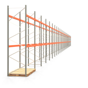 Palettenregal ARTUS - Regalreihe mit 31 Feldern - Fachlast 2.100 kg - 4.000 x 86.420 x 1.100 mm (HxBxT) - Schwerlastregal 