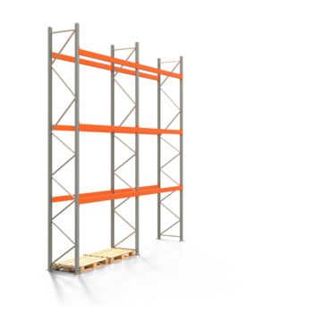 Palettenregal ARTUS - Regalreihe mit 2 Feldern - Fachlast 2.770 kg - Feldlast 8.325 kg - 5.500 x 5.655 x 800 mm (HxBxT) - Schwerlastregal Palettenregal ARTUS - Regalreihe mit 2 Feldern - Fachlast 2.770 kg - Feldlast 8.325 kg - 5.500 x 5.655 x 800 mm (HxBxT) - Schwerlastregal