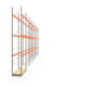 Palettenregal ARTUS - Regalreihe mit 8 Feldern - Fachlast 2.770 kg - Feldlast 8.325 kg - 5.500 x 22.365 x 800 mm (HxBxT) - Schwerlastregal Palettenregal ARTUS - Regalreihe mit 8 Feldern - Fachlast 2.770 kg - Feldlast 8.325 kg - 5.500 x 22.365 x 800 mm (HxBxT) - Schwerlastregal