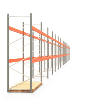 Palettenregal ARTUS - Regalreihe mit 17 Feldern - Fachlast 3.700 kg - 3.500 x 62.730 x 1.100 mm (HxBxT) - Schwerlastregal 