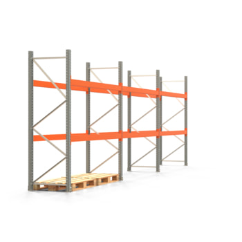 Palettenregal ARTUS - Regalreihe mit 3 Feldern - Fachlast 2.000 kg - 2.500 x 8.440 x 800 mm (HxBxT) - Schwerlastregal Palettenregal ARTUS - Regalreihe mit 3 Feldern - Fachlast 2.000 kg - 2.500 x 8.440 x 800 mm (HxBxT) - Schwerlastregal