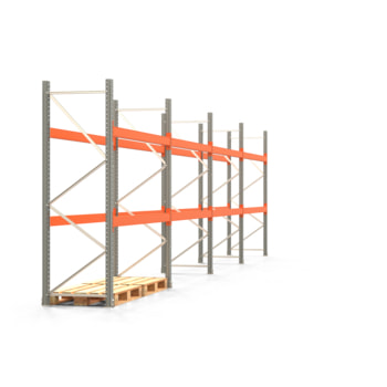 Palettenregal ARTUS - Regalreihe mit 4 Feldern - Fachlast 2.000 kg - 2.500 x 11.225 x 800 mm (HxBxT) - Schwerlastregal Palettenregal ARTUS - Regalreihe mit 4 Feldern - Fachlast 2.000 kg - 2.500 x 11.225 x 800 mm (HxBxT) - Schwerlastregal