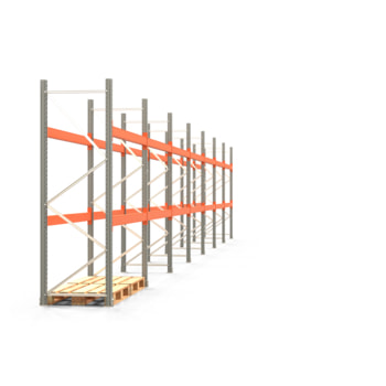 Palettenregal ARTUS - Regalreihe mit 7 Feldern - Fachlast 2.000 kg - 2.500 x 19.580 x 800 mm (HxBxT) - Schwerlastregal Palettenregal ARTUS - Regalreihe mit 7 Feldern - Fachlast 2.000 kg - 2.500 x 19.580 x 800 mm (HxBxT) - Schwerlastregal